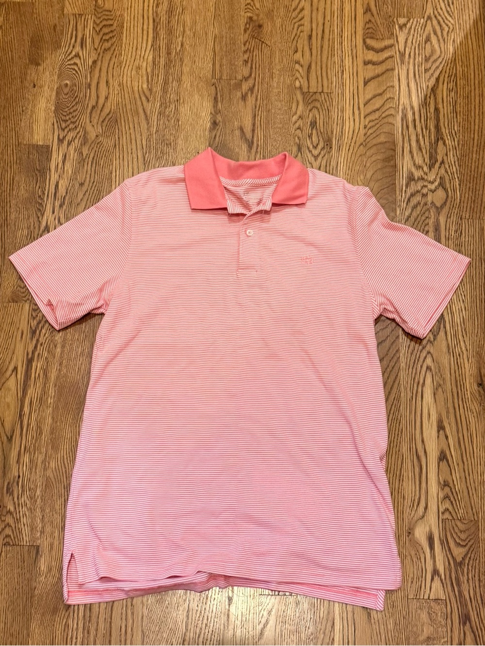 Southern Marsh Coral Pink Micro-Stripe Polo